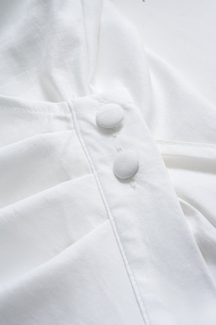 Halenka s dlouhým rukávem, asymetrickým zadním dílem a výstřihem do V