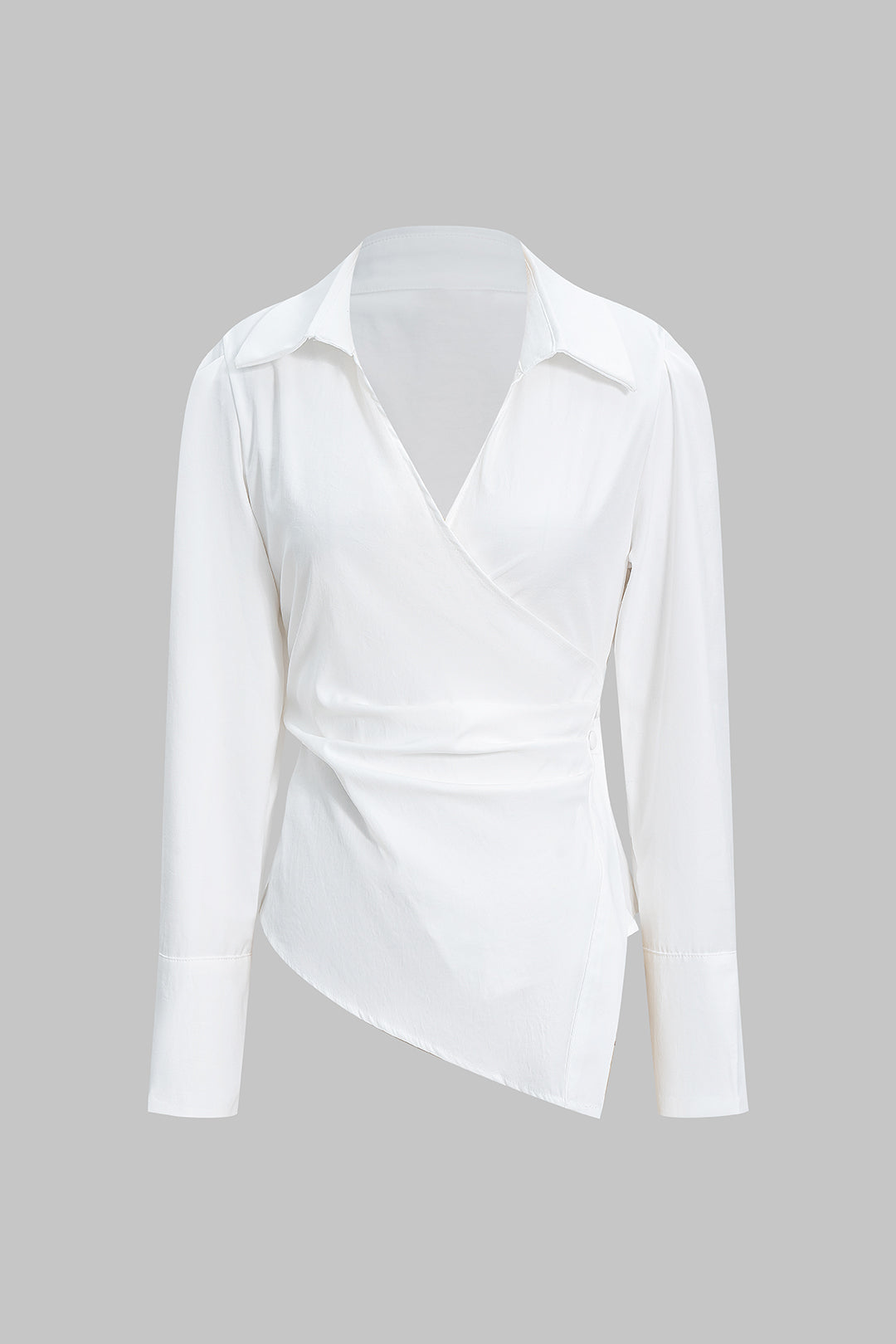 Halenka s dlouhým rukávem, asymetrickým zadním dílem a výstřihem do V